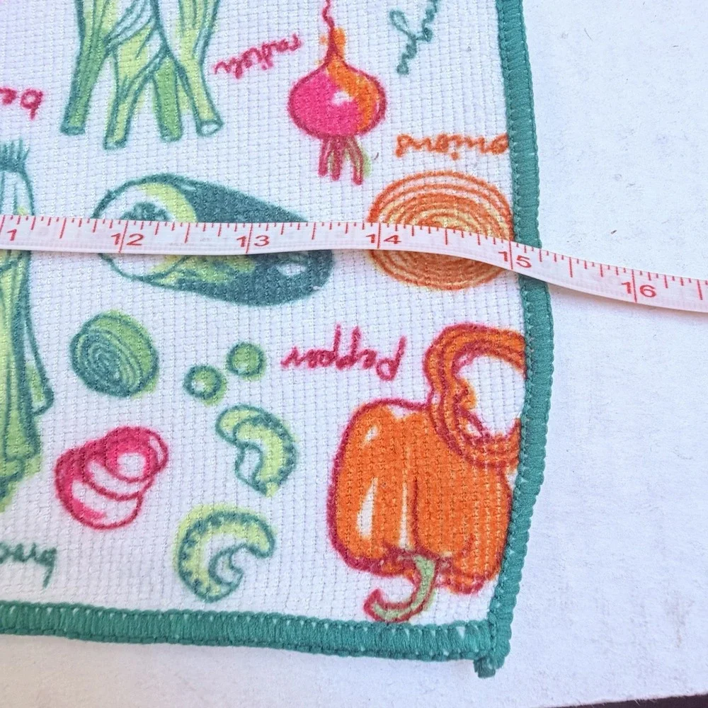 Laura Ashley Microfiber Kitchen Towel Vegetable Carrots Pepper Broccoli Celery